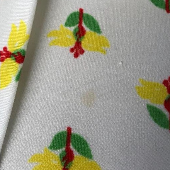 🌼 Vintage 60s homemade sunny yellow and green floral print 🌼 L - Picture 5 of 5
